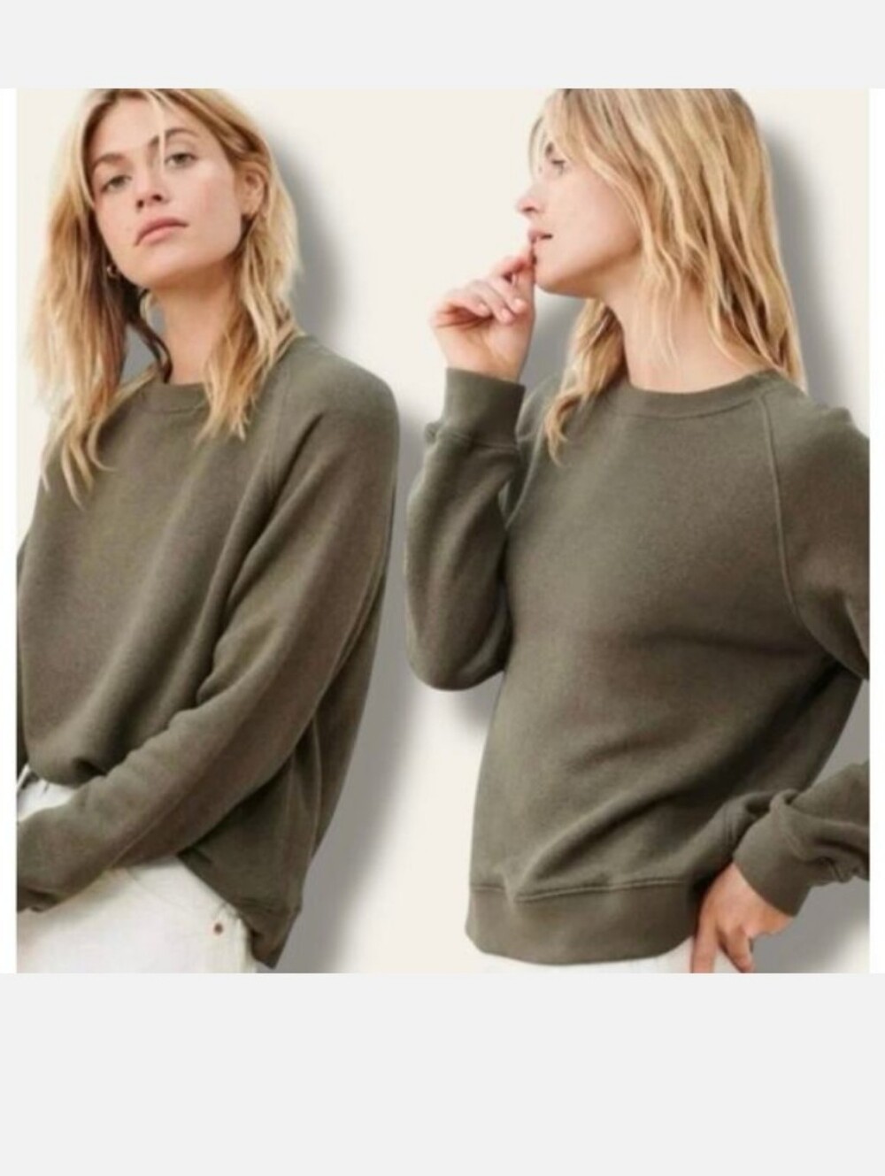 Jenni Kayne Saturday Olive Crewneck Sweatshirt sz S-M
